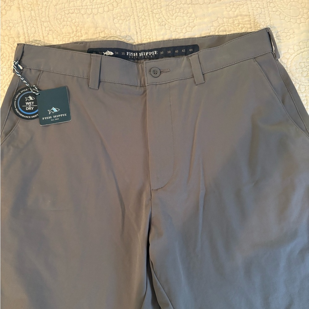 Fish Hippie Men's Flat Front Shorts - Gray